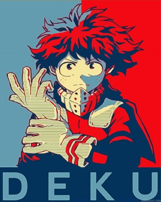 Deku Character Poster Painting By Numberss.png