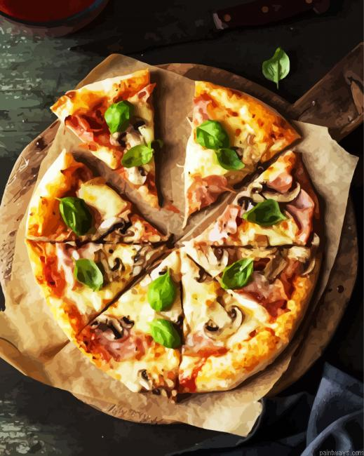 Delicious Pizza Food Painting By Numberss.png