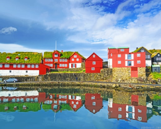 Denmark Houses Reflection New Painting By Numberss.png