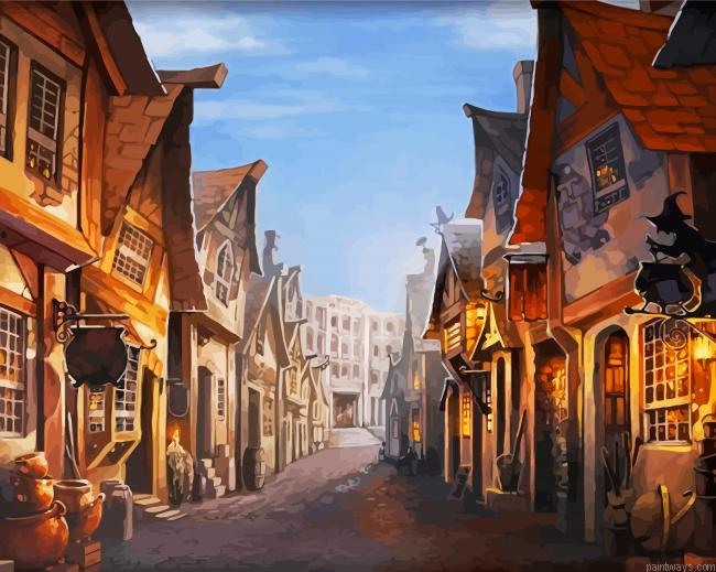 Diagon Alley Art Painting By Numberss.png