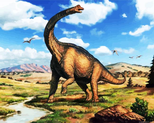Diplodocus Dinosaur Painting By Numberss.png