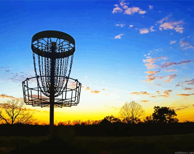 Disc Golf At Sunset Painting By Numberss.png