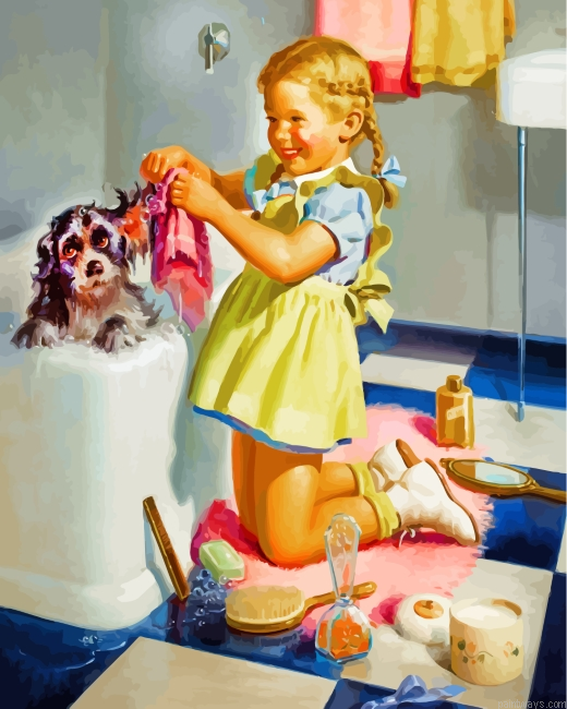 Dog Bath Time Painting By Numbers.png