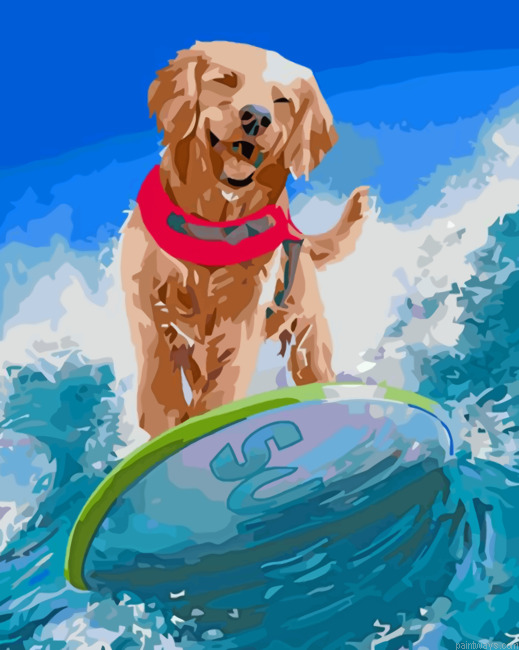 Dog Surfing Painting By Numbers.png