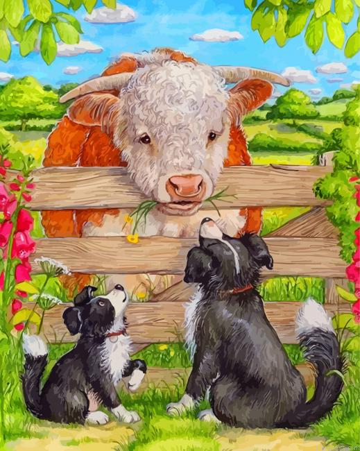 Dogs And Cow Painting By Numbers.png