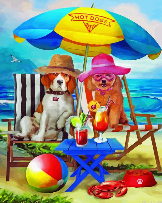 Dogs Enjoying Their Time Painting By Numbers.png