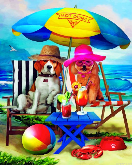 Dogs In Beach Painting By Numbers.png