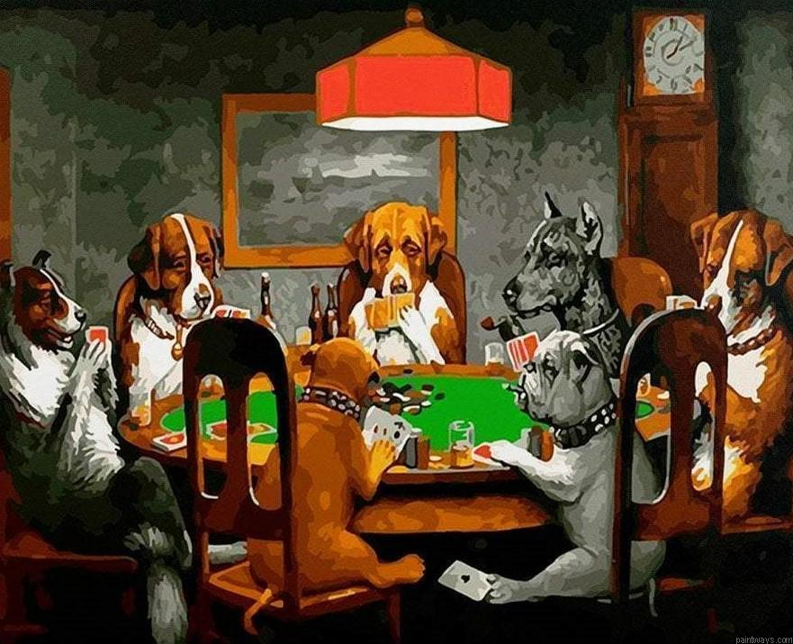 Dogs Playing Poker Animals Painting By Numbers.png