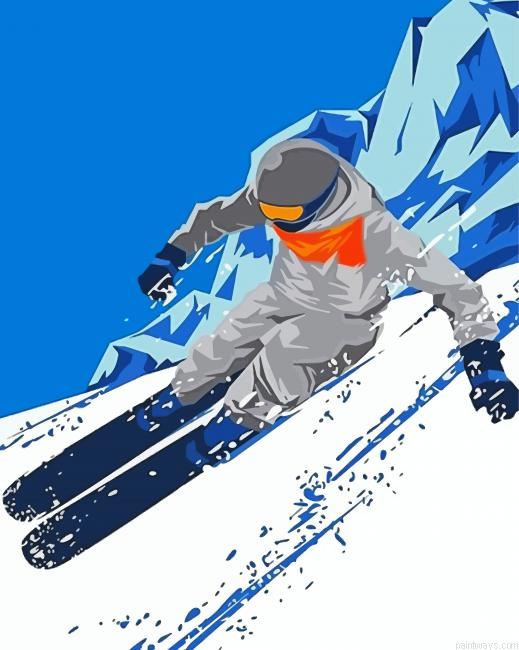 Downhill Skiing Snow Painting By Numberss.png
