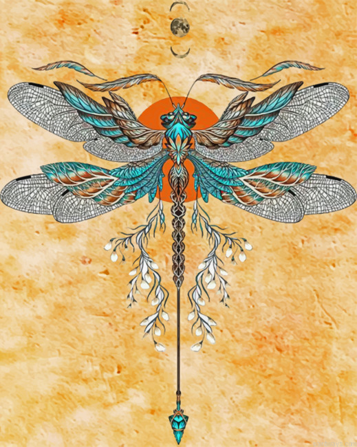 Dragonfly Insect Painting By Numberss.png