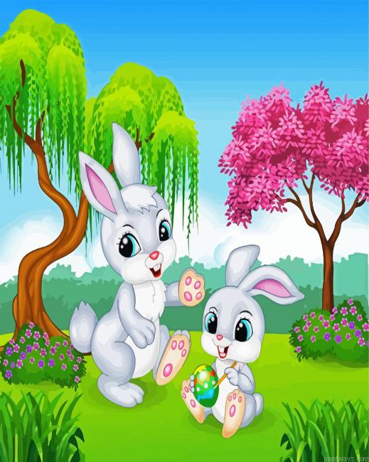 Easter Bunnies Painting By Numberss.png