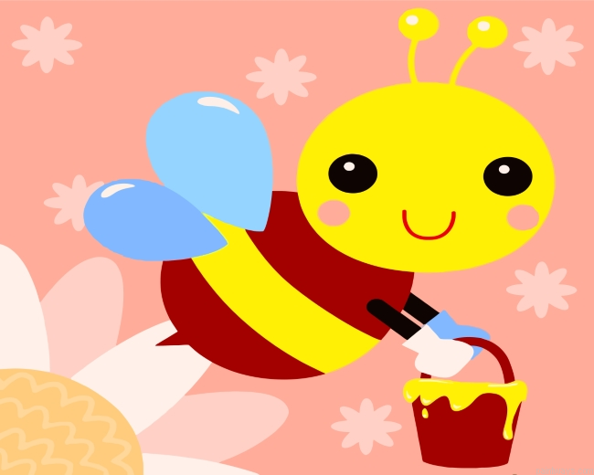 Easy Bee Painting By Numbers.png