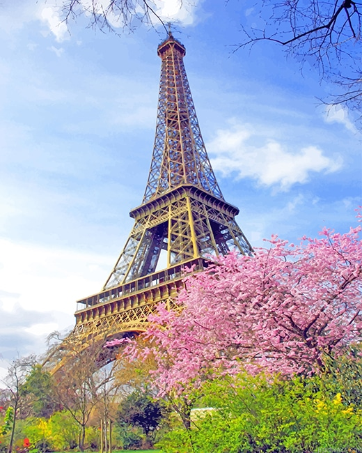 Eiffel Tower In Spring New Painting By Numberss.png