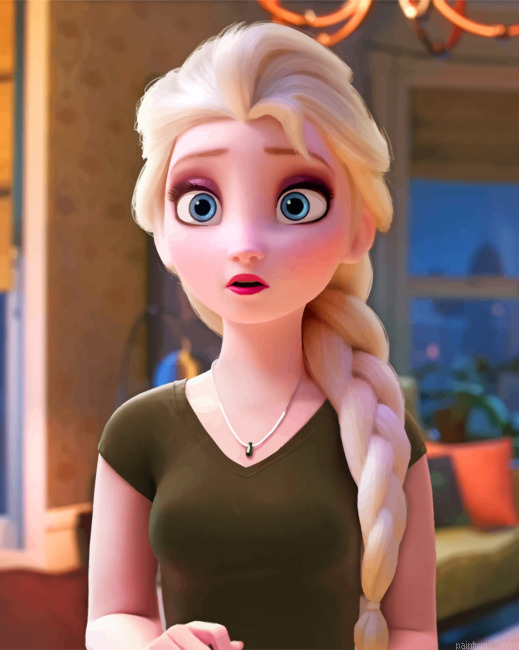 Elsa Cartoons Painting By Numberss.png