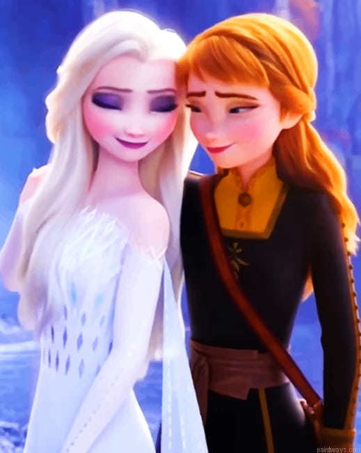 Elza And Anna Animations Painting By Numberss.png