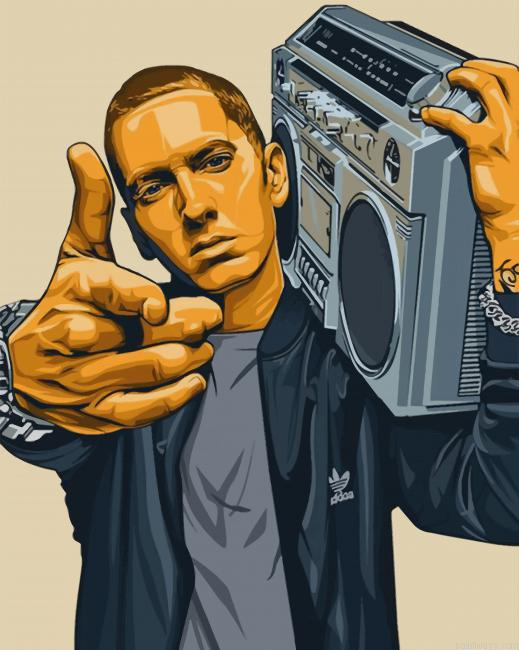 Eminem American Rapper New Painting By Numberss.png