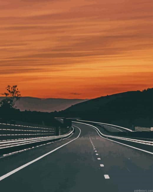 Empty Road Over Sundown New Painting By Numberss.png