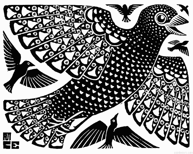 Escher Bird Painting By Numbers.png