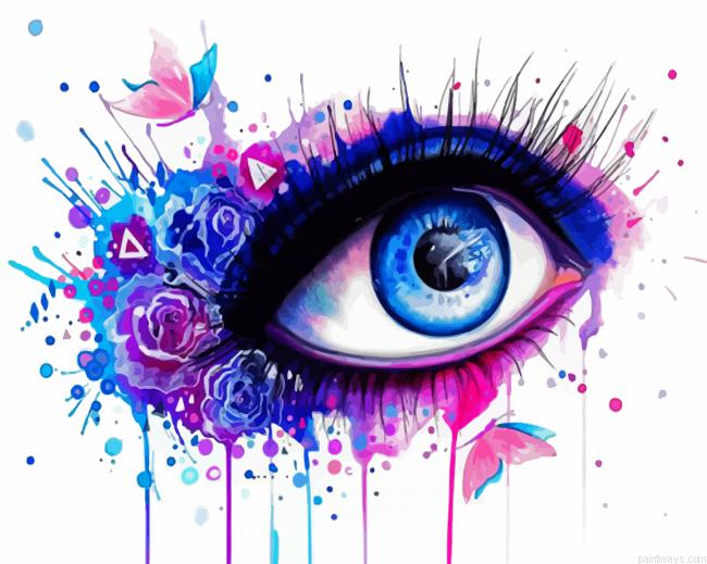 Eye And Butterfly Splatter Painting By Numberss.png