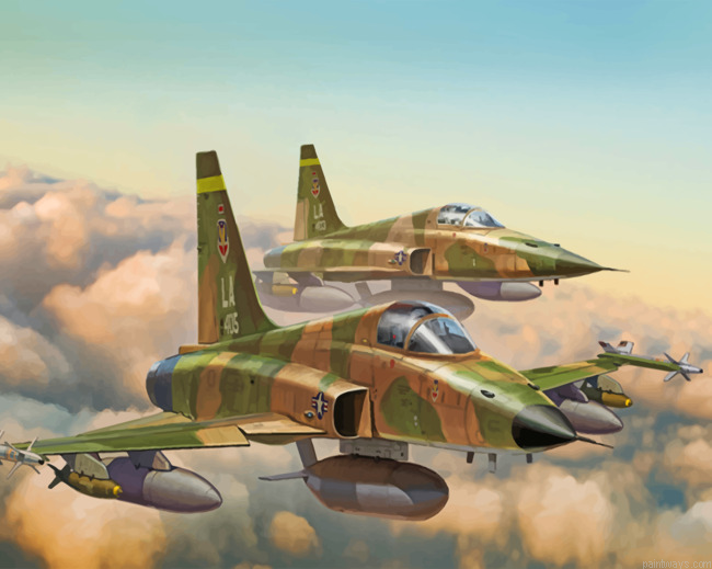 F 5e Tiger Aircraft Painting By Numbers.png