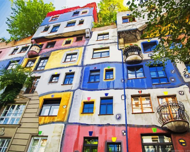 Facade Of Hundertwasser House Painting By Numberss.png