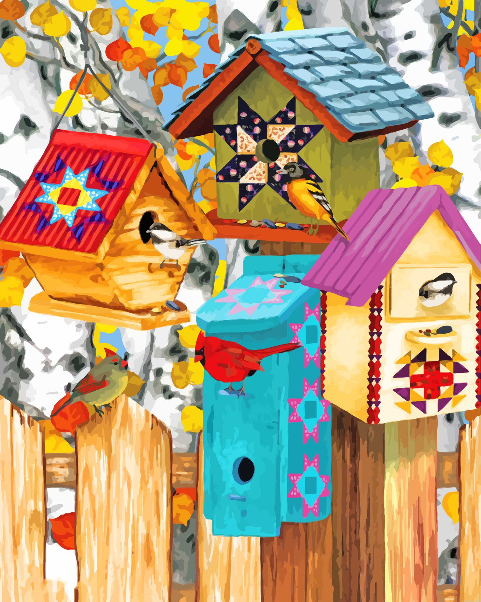 Fall Birdhouse Painting By Numberss.png