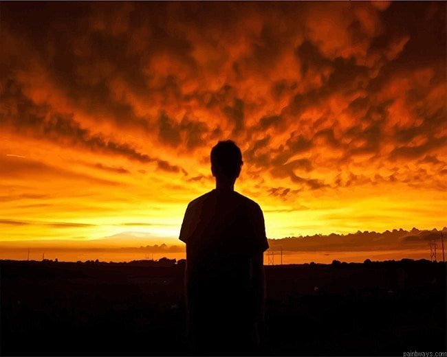 Fall Sunset Silhouette New Painting By Numberss.png