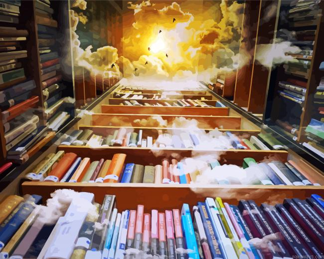 Fantasy Books Shelf Painting By Numberss.png