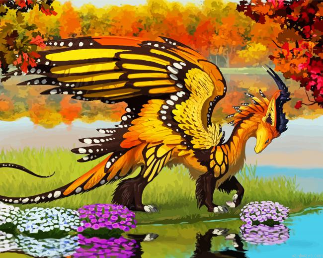 Fantasy Butterfly Dragon Painting By Numberss.png