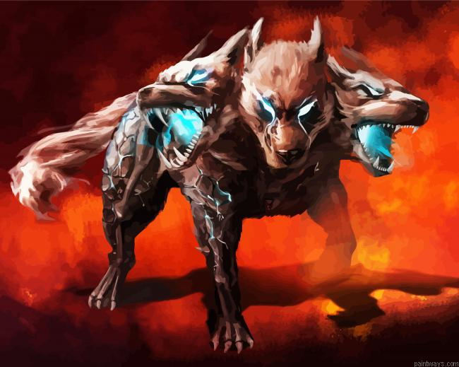 Fantasy Cerberus Dog Painting By Numberss.png