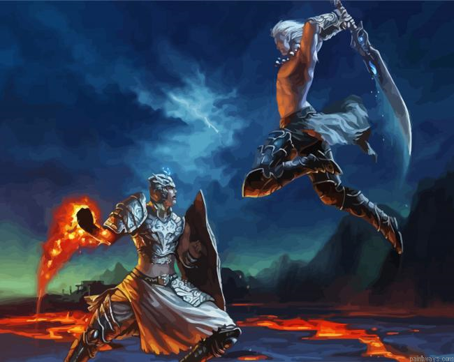 Fantasy Fighters Painting By Numberss.png