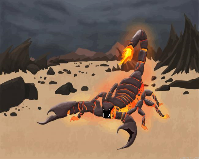 Fantasy Fire Scorpion Painting By Numberss.png