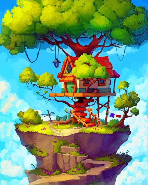 Fantasy Tree House Painting By Numbers.png