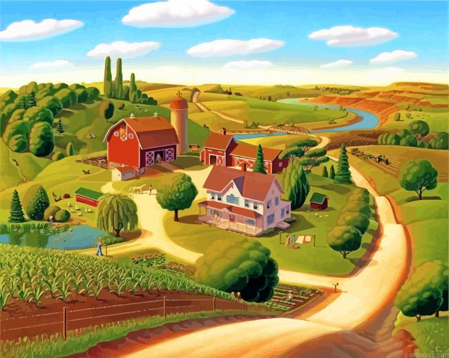 Farm Landscape Painting By Numbers.png