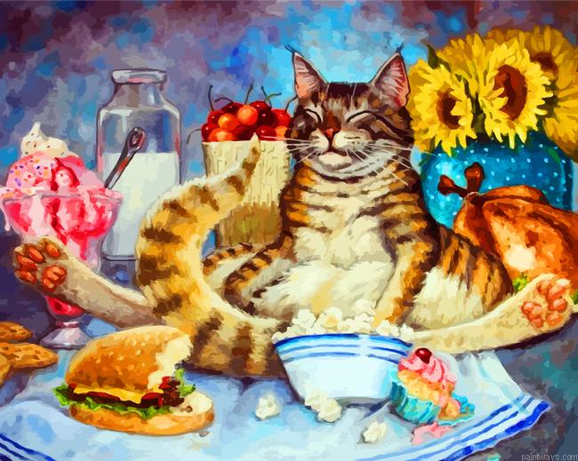 Fat Cat Eating Popcorn Painting By Numberss.png