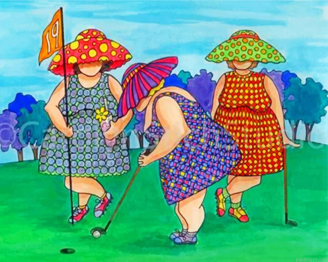 Fat Ladies In Golf Painting By Numbers.png