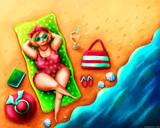Fat Lady In Beach Painting By Numbers.png