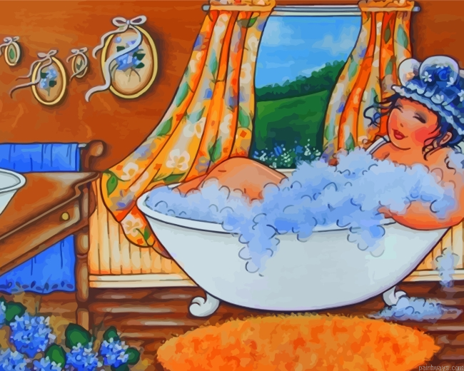 Fat Lady Showering Painting By Numbers.png