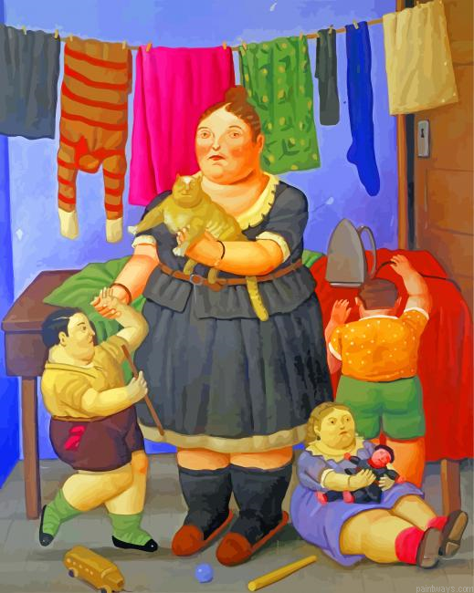 Fat Mother And Children Painting By Numbers.png