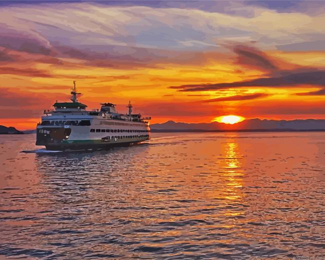 Ferry At Sunset Painting By Numberss.png