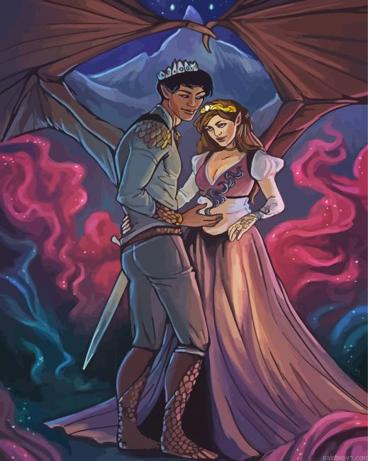 Feyre And Rhysand Lovers Painting By Numberss.png