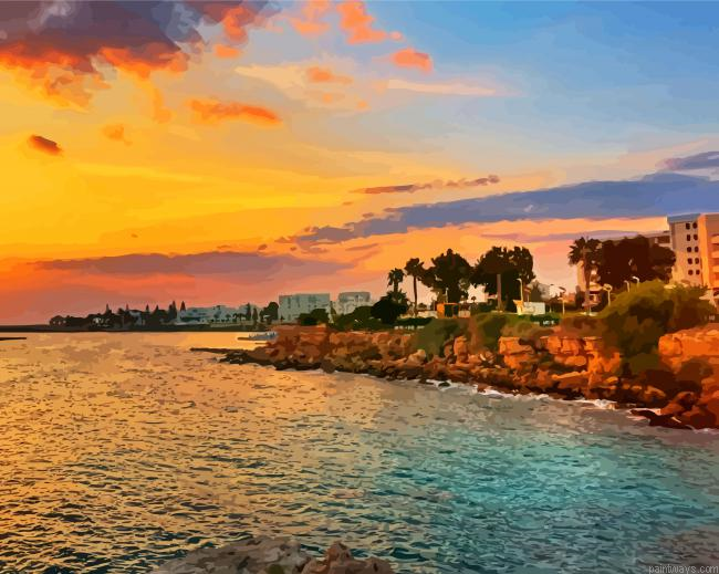 Fig Tree Bay Beach At Sunset Painting By Numberss.png