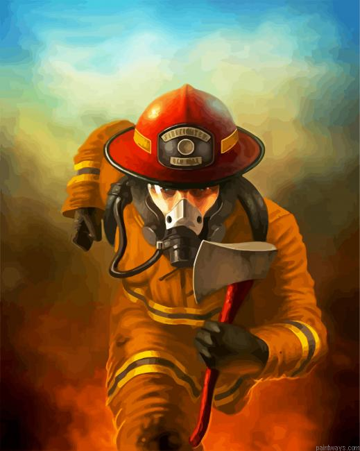 Firefighter Man Painting By Numberss.png