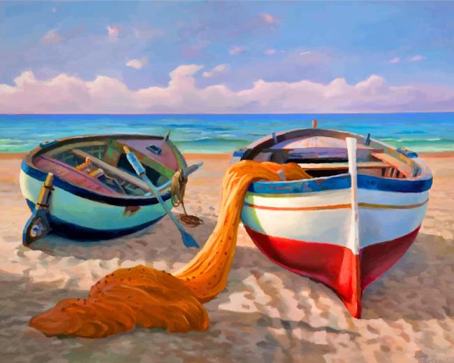 Fishing Boat Beachside Painting By Numbers.png