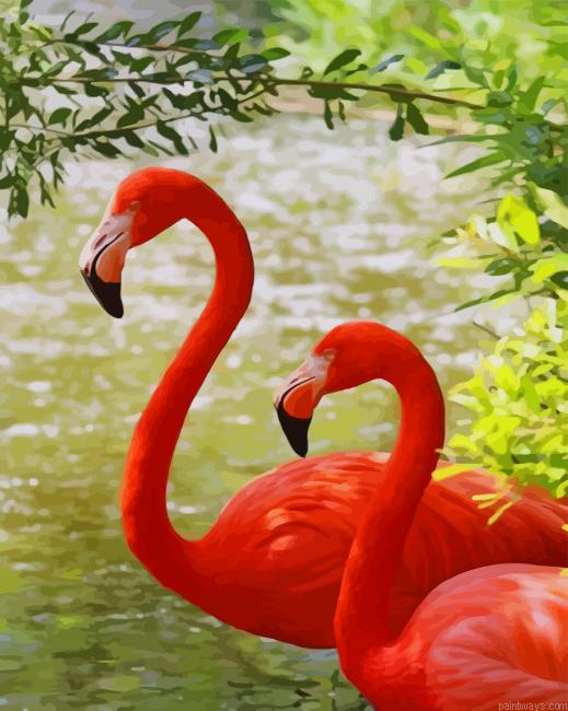 Flamingos In River New Painting By Numberss.png