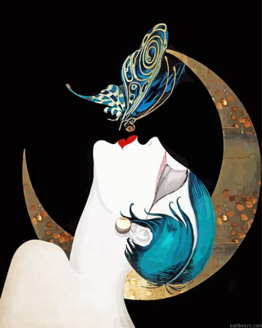 Flapper Lady And Butterfly Painting By Numberss.png