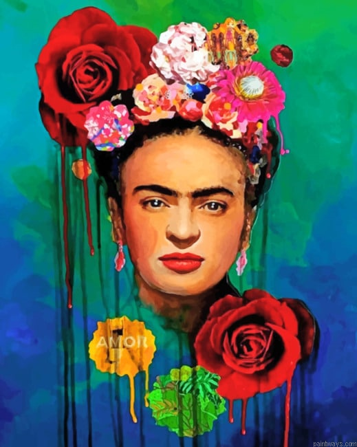 Floral Frida Kahlo Women Painting By Numberss.png