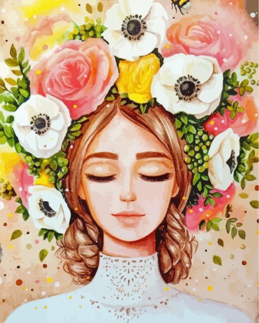 Floral Lady Painting By Numbers.png