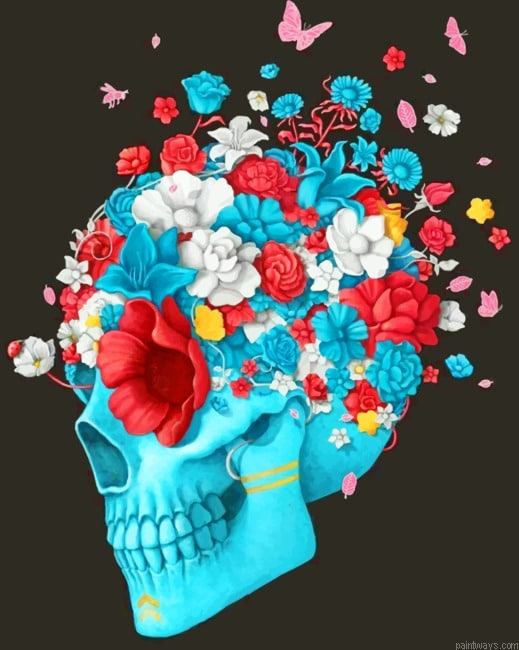 Floral Skull Arts Painting By Numberss.png