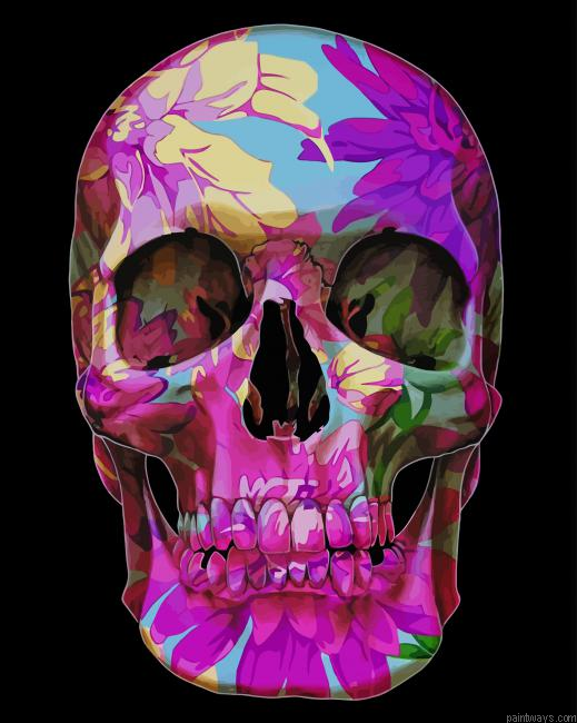 Floral Skull New Painting By Numberss.png